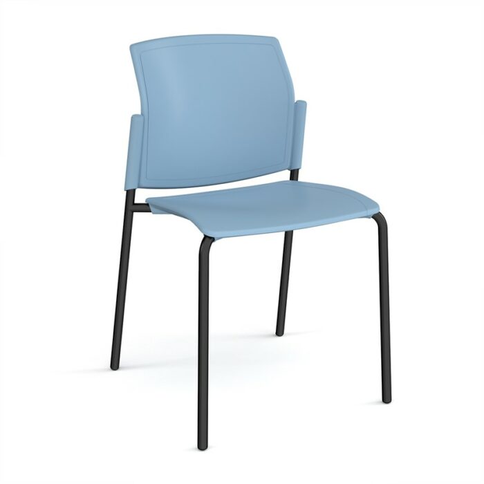 DAMS Santana 4 leg stacking chair with plastic seat and back and no arms - made to order-29525