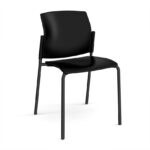 DAMS Santana 4 leg stacking chair with plastic seat and back and no arms - made to order-0