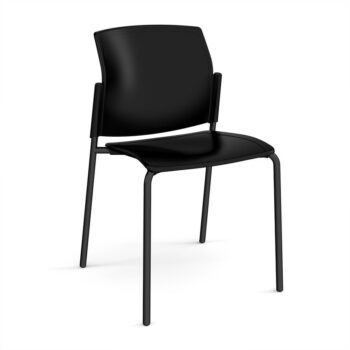 DAMS Santana 4 leg stacking chair with plastic seat and back and no arms - made to order-0