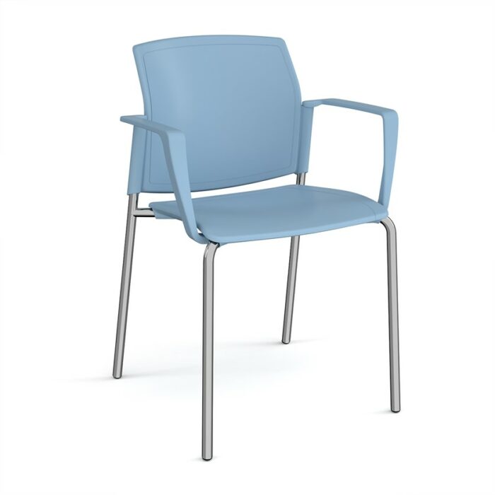DAMS Santana 4 leg stacking chair with plastic seat and back and no arms - made to order-29528