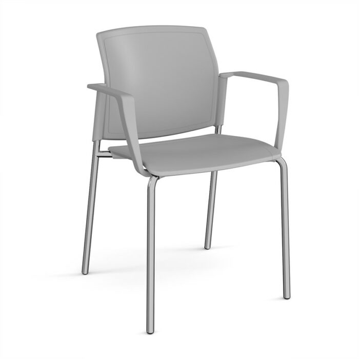 DAMS Santana 4 leg stacking chair with plastic seat and back and no arms - made to order-29531