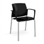 DAMS Santana 4 leg stacking chair with plastic seat and back and no arms - made to order-29516
