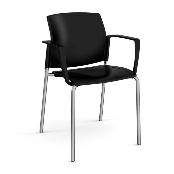 DAMS Santana 4 leg stacking chair with plastic seat and back and no arms - made to order-29516