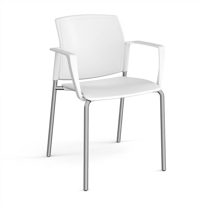 DAMS Santana 4 leg stacking chair with plastic seat and back and no arms - made to order-29542