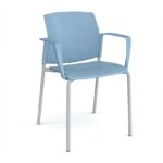 DAMS Santana 4 leg stacking chair with plastic seat and back and no arms - made to order-29527