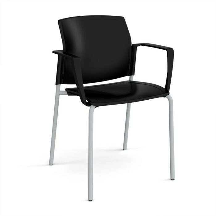 DAMS Santana 4 leg stacking chair with plastic seat and back and no arms - made to order-29511