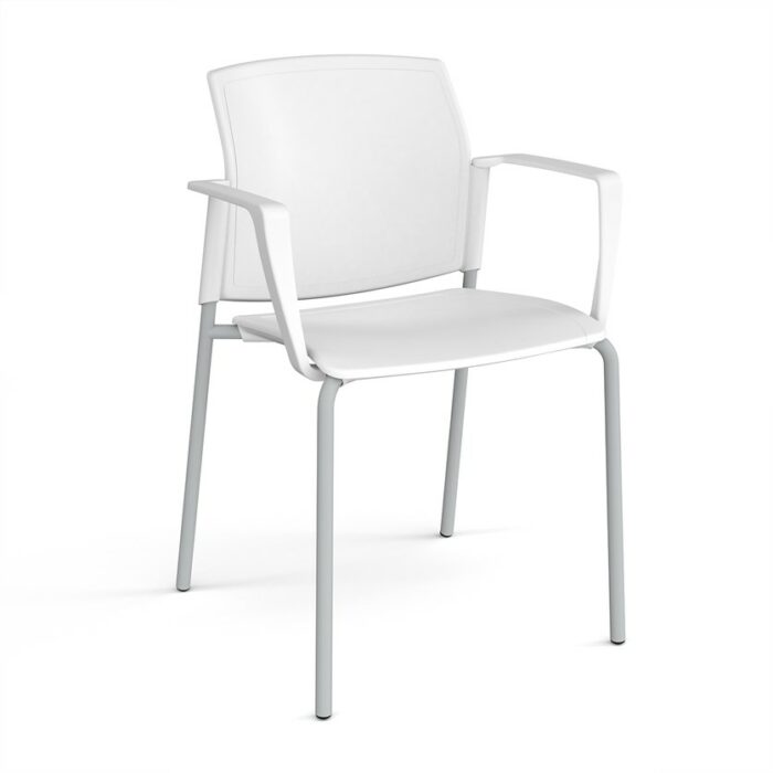 DAMS Santana 4 leg stacking chair with plastic seat and back and no arms - made to order-29538