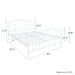 Dorel Novogratz Bushwick Metal Bed - King - White-31758