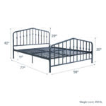 Dorel Novogratz Bushwick Metal Bed - Double - Grey-31743
