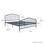 Dorel Novogratz Bushwick Metal Bed - King - Grey-31766