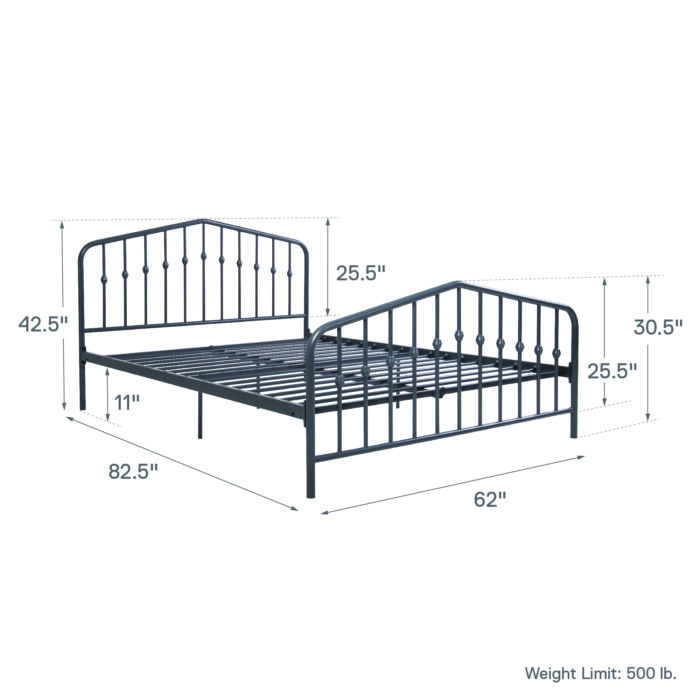 Dorel Novogratz Bushwick Metal Bed - King - Grey-31766