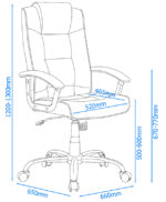 Dorel Alphason Houston Leather High Back Executive Chair - Cream-30360