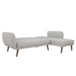 Dorel Novogratz Brittany Sectional Sofa Bed Wooden Legs - Linen - Light Grey-31602