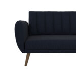 Dorel Novogratz Brittany Sectional Sofa Bed Wooden Legs - Linen - Navy Blue-31592