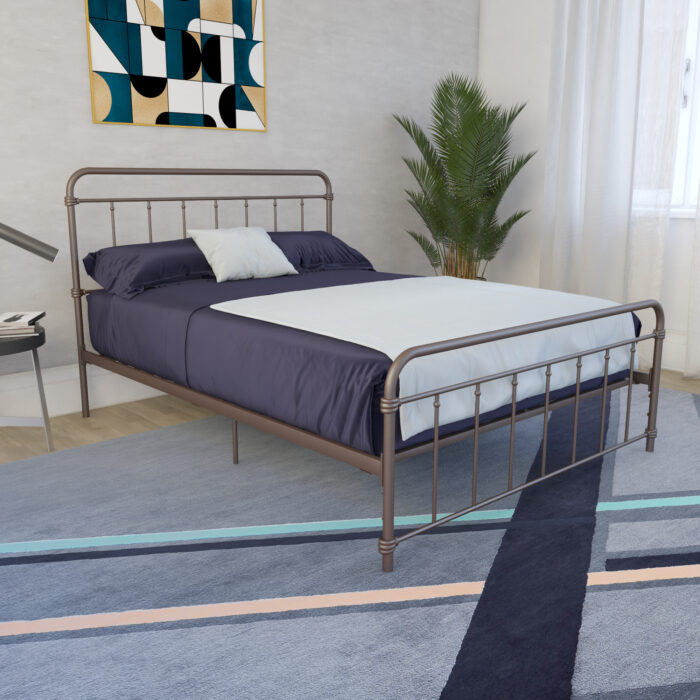 Dorel Wallace Metal Bed - Double - Bronze-31430