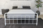 Dorel Wallace Metal Bed - King - White-31455