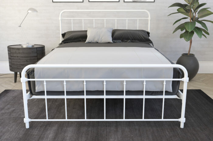Dorel Wallace Metal Bed - King - White-31455