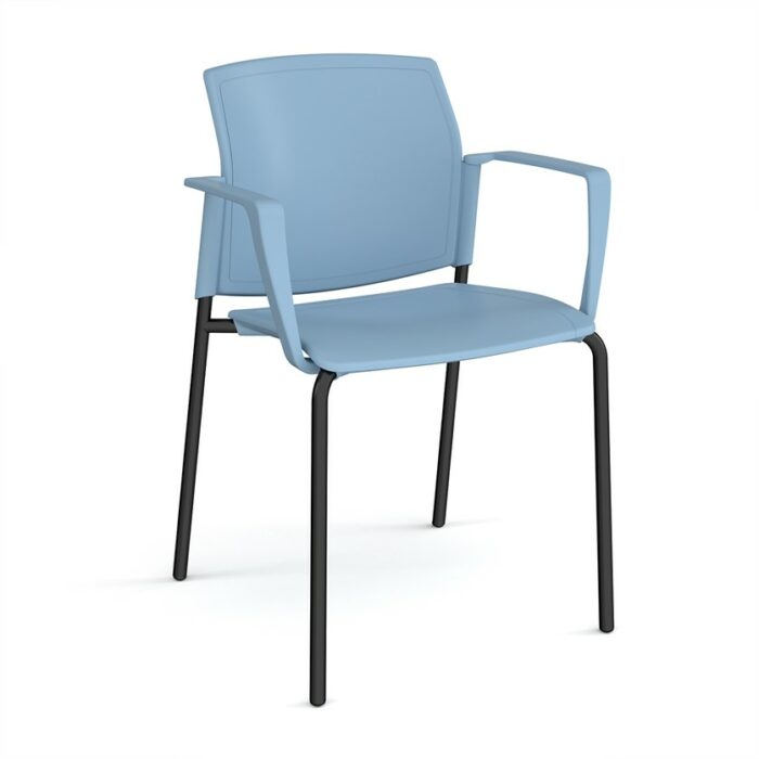 DAMS Santana 4 leg stacking chair with plastic seat and back and no arms - made to order-29521