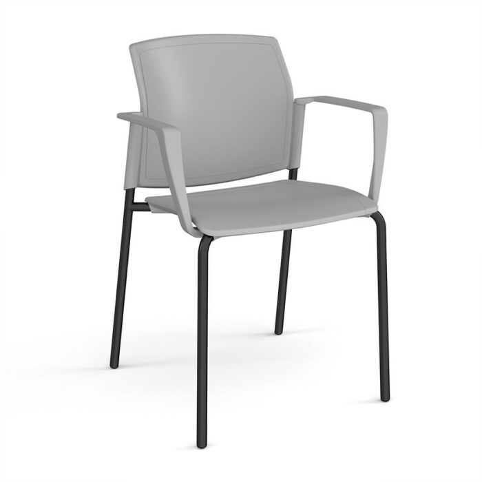 DAMS Santana 4 leg stacking chair with plastic seat and back and no arms - made to order-29534