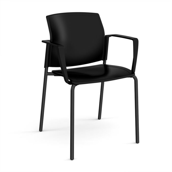 DAMS Santana 4 leg stacking chair with plastic seat and back and no arms - made to order-29512