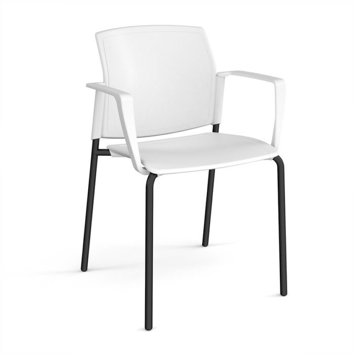 DAMS Santana 4 leg stacking chair with plastic seat and back and no arms - made to order-29544