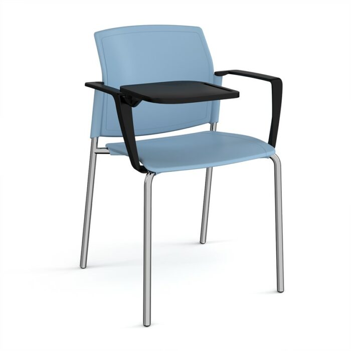 DAMS Santana 4 leg stacking chair with plastic seat and back and no arms - made to order-29524