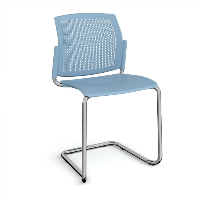 DAMS Santana cantilever chair with plastic seat and perforated back-29810