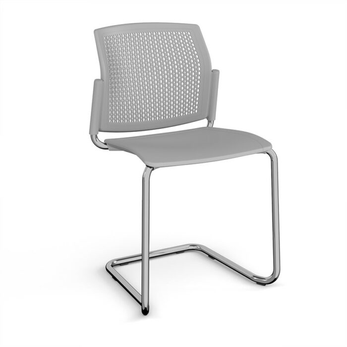DAMS Santana cantilever chair with plastic seat and perforated back-29818