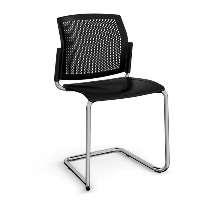 DAMS Santana cantilever chair with plastic seat and perforated back-29800