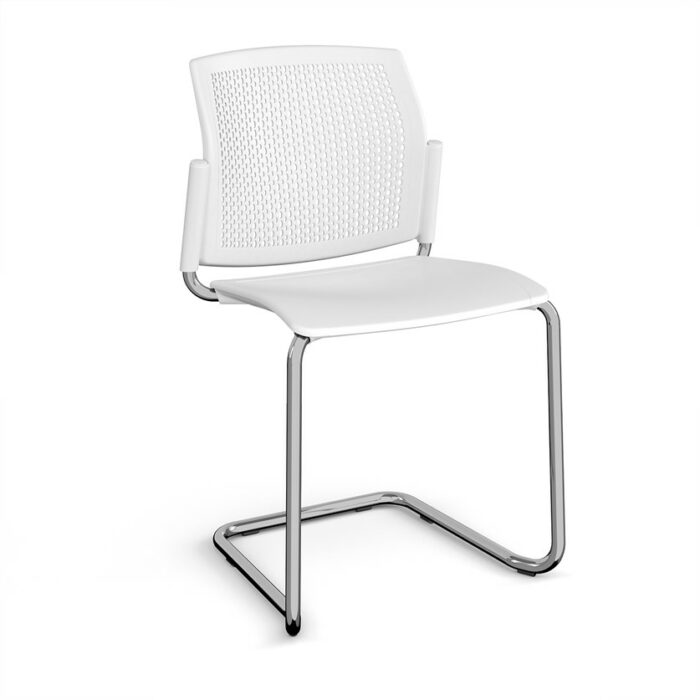 DAMS Santana cantilever chair with plastic seat and perforated back-29828