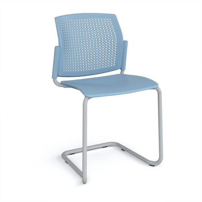 DAMS Santana cantilever chair with plastic seat and perforated back-29809
