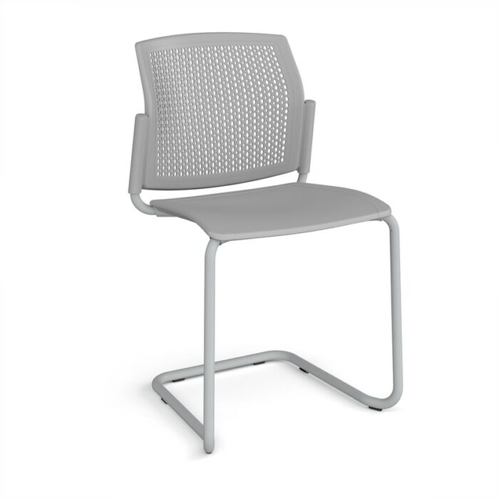 DAMS Santana cantilever chair with plastic seat and perforated back-29814