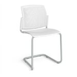DAMS Santana cantilever chair with plastic seat and perforated back-29829
