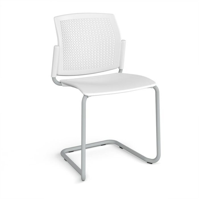 DAMS Santana cantilever chair with plastic seat and perforated back-29829