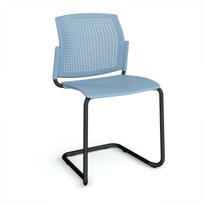 DAMS Santana cantilever chair with plastic seat and perforated back-29808
