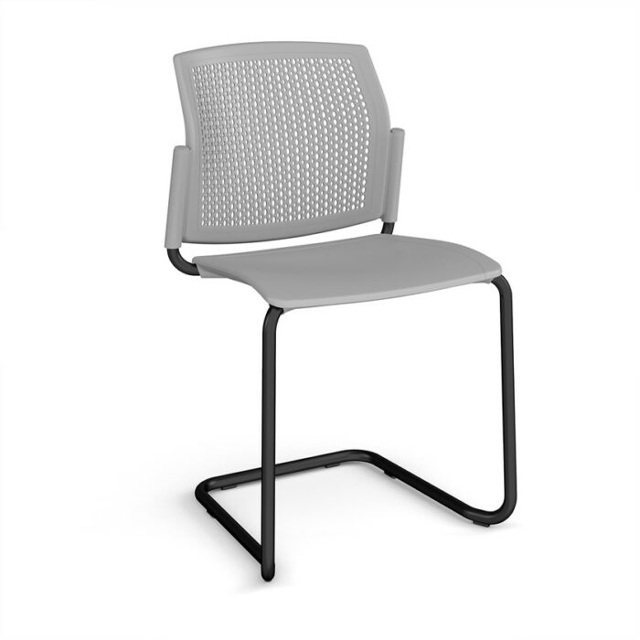 DAMS Santana cantilever chair with plastic seat and perforated back-29813