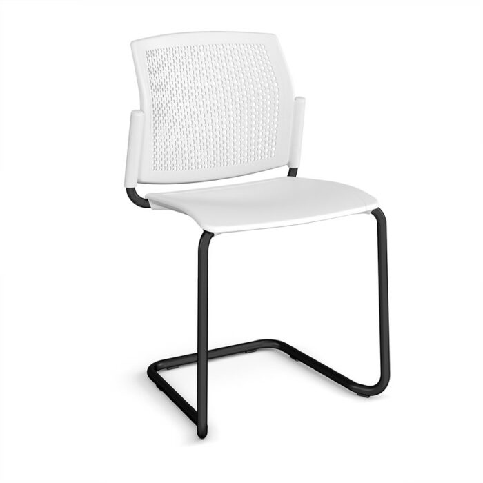 DAMS Santana cantilever chair with plastic seat and perforated back-29823