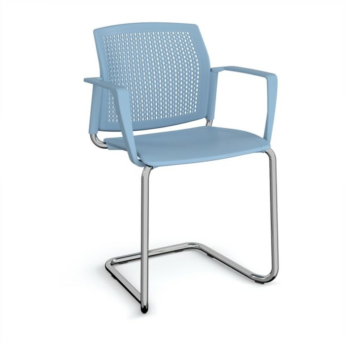 DAMS Santana cantilever chair with plastic seat and perforated back-29807