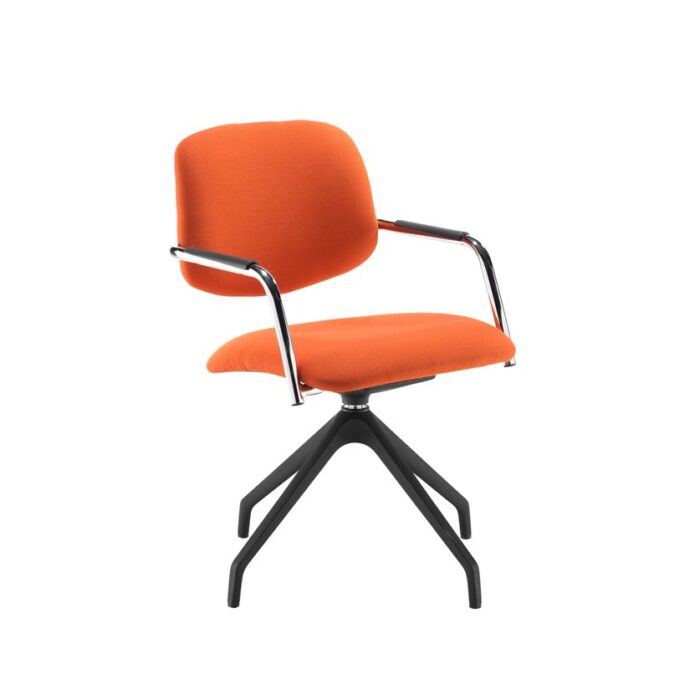 DAMS Tuba pyramid base frame conference chair with half upholstered back - made to order-0