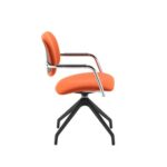 DAMS Tuba pyramid base frame conference chair with half upholstered back - made to order-29076