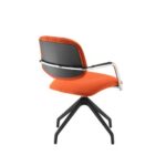 DAMS Tuba pyramid base frame conference chair with half upholstered back - made to order-29074