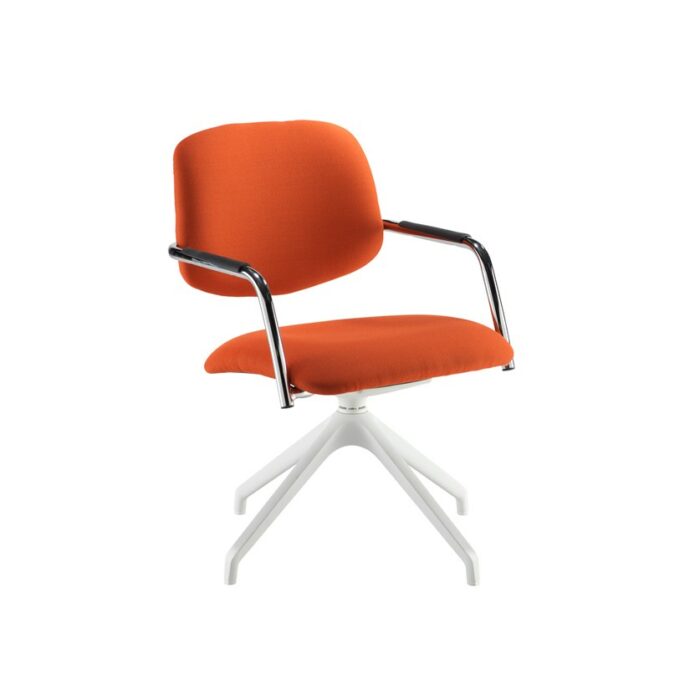 DAMS Tuba pyramid base frame conference chair with half upholstered back - made to order-29078