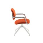 DAMS Tuba pyramid base frame conference chair with half upholstered back - made to order-29077