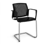 DAMS Santana cantilever chair with plastic seat and perforated back-29802