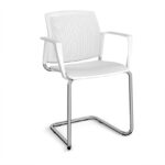 DAMS Santana cantilever chair with plastic seat and perforated back-29824