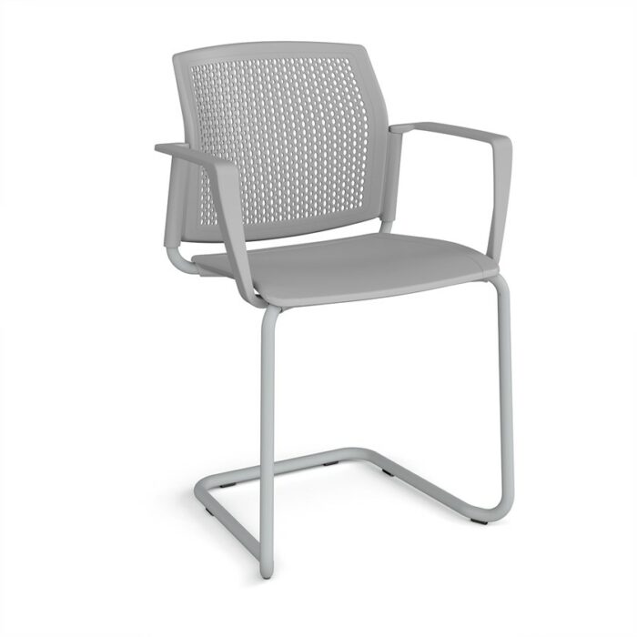 DAMS Santana cantilever chair with plastic seat and perforated back-29816