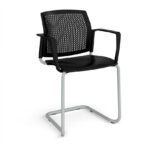 DAMS Santana cantilever chair with plastic seat and perforated back-29796