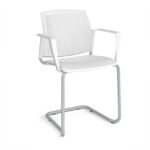 DAMS Santana cantilever chair with plastic seat and perforated back-29827