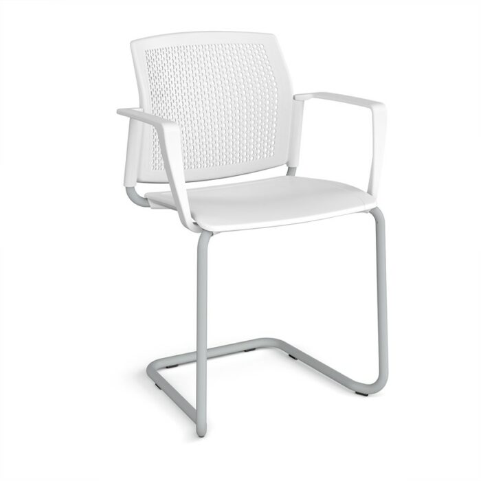 DAMS Santana cantilever chair with plastic seat and perforated back-29827