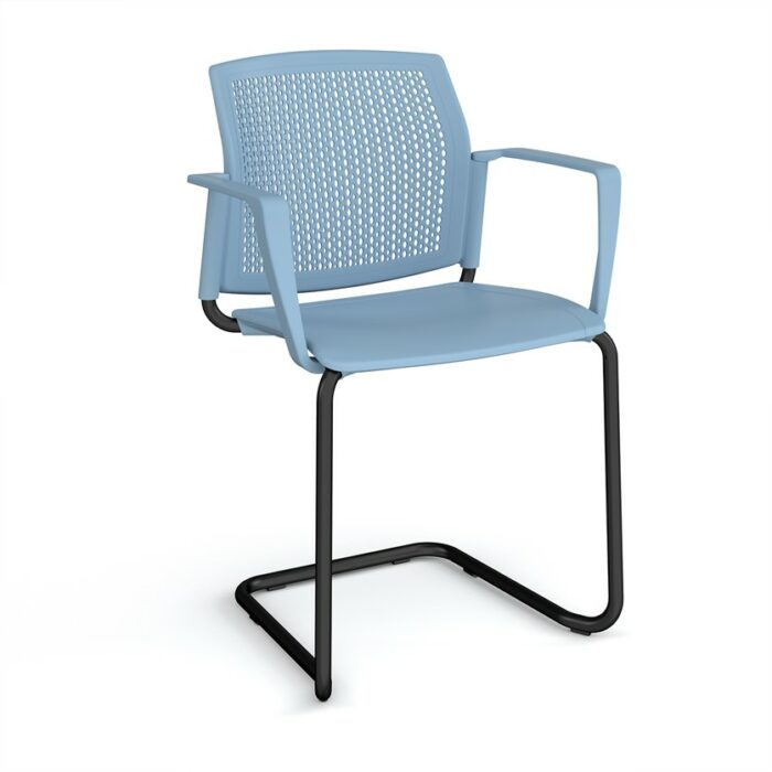 DAMS Santana cantilever chair with plastic seat and perforated back-29812